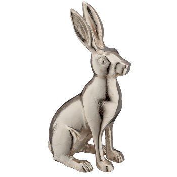 Aluminium Hase sitzend, 11x19x31cm, silber