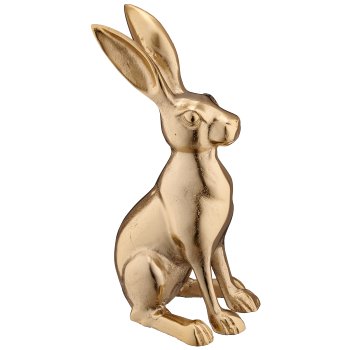 Aluminium Hase sitzend, 17x19x37cm, gold