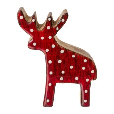 Wood Stag, 7x2,5x9cm, Red