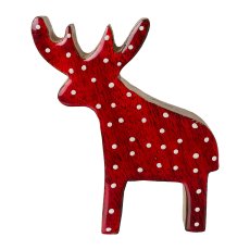 Wood Stag, 12x2,5x12cm, Red