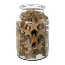 Wood Star Hanger 60 In Glass, 16x16x26cm,5x5cm, Nature