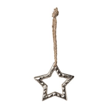 Aluminium Star Hanger x 30/Glass Vase, 12x11x11cm, Silver