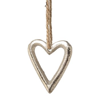 Aluminium Heart Hanger x 30/Glass Vase, 12x11x11cm, Silver