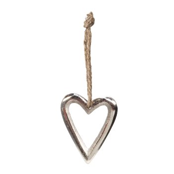 Aluminium Heart Hanger x 30/Glass Vase, 12x11x11cm, Silver