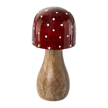 Holz Pilz, 18x8x8cm, rot