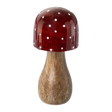 Wood Mushroom, 18x8x8cm, Red Wooden mushroom, 18x8x8cm, red