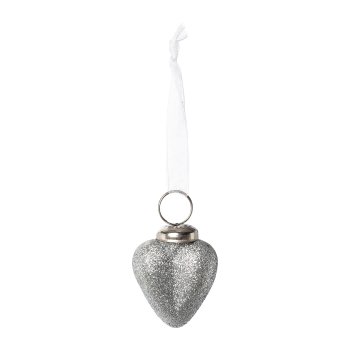 Glass Heart Hanger 60/Glass Vase, 5x4x2cm, Silver, 60/Piece