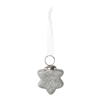 Glass Star Hanger 60/Glass Vase, 5x4x2cm, Silver, 60/Piece