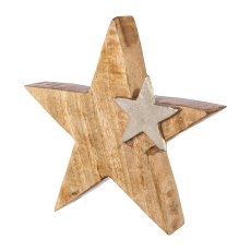 Wooden star with aluminium