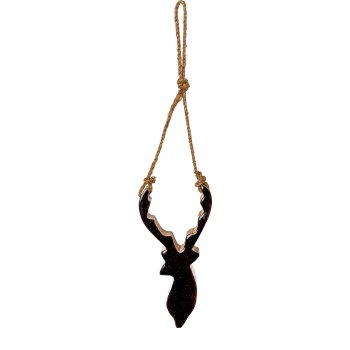 wooden hanger deerhead BLACK,BERNIE, 16x8x2,5cm, black