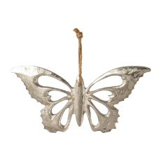 Aluminium butterfly hanger, 23x13x1cm, silver