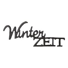 Alumnium Schriftzug 'Winterzeit', 40x17cm, schwarz