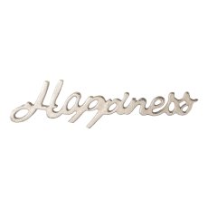 Alumnium Schriftzug 'Happiness', 42x12cm, silber