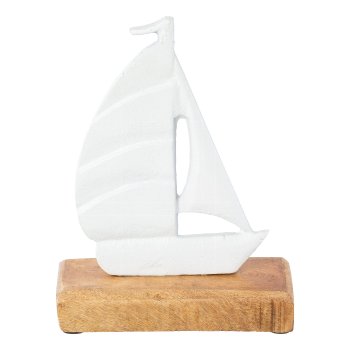 Aluminum boat on foot, 17x12x5cm, white