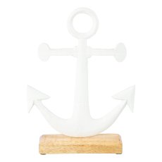 Aluminum anchor on foot, 27x20x5cm, white