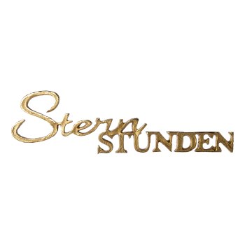 Aluminium Schriftzug STERNSTUNDEN, 40x11cm, gold