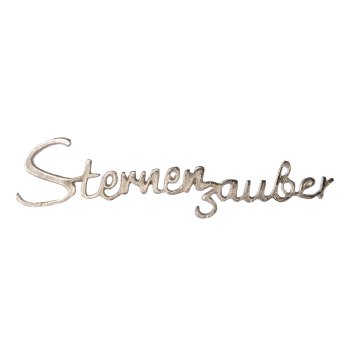 aluminum lettering STERNENZAUBER, 40x10cm, silver