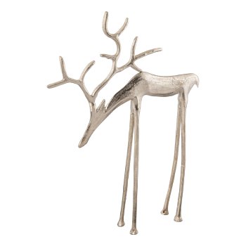 Aluminum stag stylistic DOWN, 50x40x7cm, silver