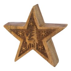 Wooden star standing with