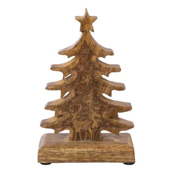 Wooden tree standing w.winter landscape motif AARAU, 16x10x5cm, nature