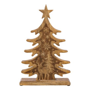 Wooden tree standing w.winter landscape motif AARAU, 22x14x5cm, nature