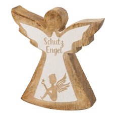 Wooden angel standing with