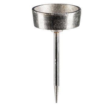 Aluminium Candle Holder with Pin 4.5x4.5x8cm, silver