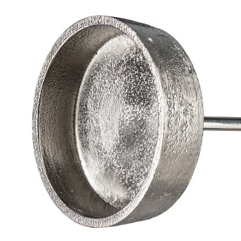Aluminium Kerzenhalter mit Pin 6.5x6.5x8,5cm, silber