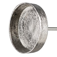 Aluminium candle holder with pin, 7.5x7.5x9cm, silver