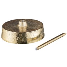 Aluminium Candle Holder with Pin 8.5x8.5x10cm, champagne