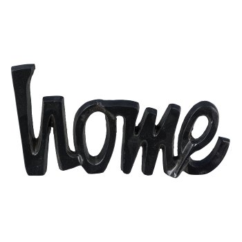 Aluminium Schriftzug "Home", 28x15x3cm, Schwarz