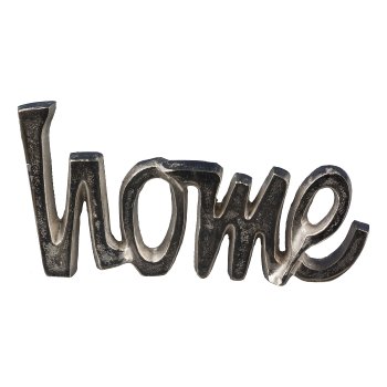 Aluminium Schriftzug "Home", 28x15x3cm, Silber