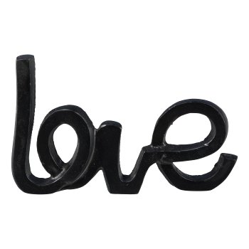 Aluminium lettering "Love", 26x17x3cm, black