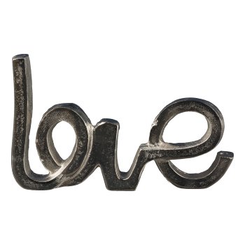 Aluminium Schriftzug "Love", 26x17x3cm, Silber