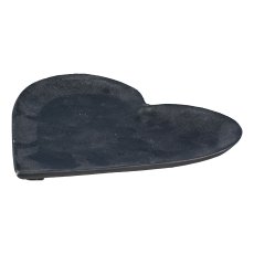 Aluminium Heart Plate, 20x18,5x1cm, Black