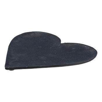 Aluminium Heart Plate, 25x23x1cm, Black
