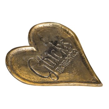 Aluminum Herz Platte, m.Schriftzug 15x15x1cm, Gold