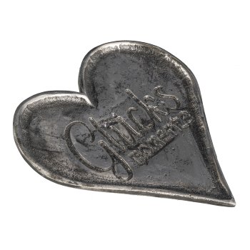 Aluminum Herz Platte, m.Schriftzug 15x15x1cm, Silber