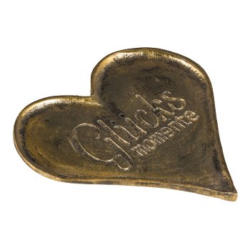 Aluminum Herz Platte, m.Schriftzug 20x20x1cm, Gold