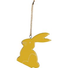 Wooden rabbit, hanger, enamel finish, 24/glass, 12cm, green