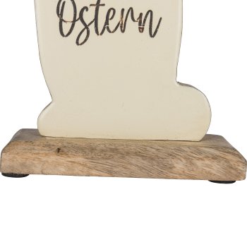 Holz Dekohase FROHE OSTERN, stehend, mit Schleife, 32x16x5cm, vanille