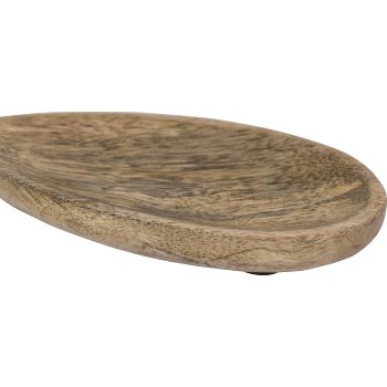 Holz Schale, organisch, 8x6x1,5cm, natur