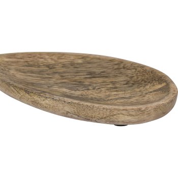 Wooden bowl, oblong, 9x4.5x1.5cm, natural