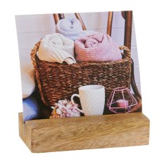 Mango wood card holder, bar, 10x5x2.5cm, natural, Lepuro