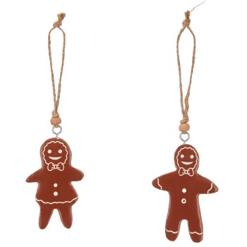 Mangoholz Hänger Lebkuchen Figur, 2fa.so., 8cm, zimt
