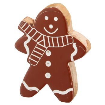 Mangoholz Lebkuchen Figur, stehend, 15x12x2,2cm, zimt