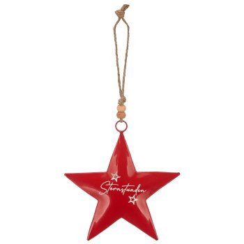 Metal hanger STERNSTUNDEN, star, 15x15x1.5cm, red