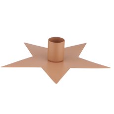 Metall Kerzenhalter Stern, flach, 16x16x3cm, mandel