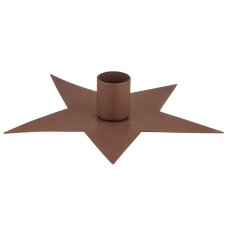 Metall Kerzenhalter Stern, flach, 16x16x3cm, mokka
