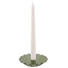 Metal bowl, candle holder, corrugated, 12x12x4cm, jade